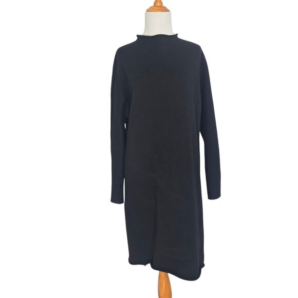 Frank & Eileen Izzie Sweatshirt Party Dress Black Quiet Luxury Women Medium - Picture 2 of 13